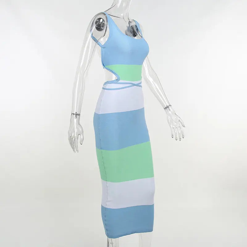 Custom Summer y2k woman dresses Casual Sexy Sling print Knit sweater Dress women clothing