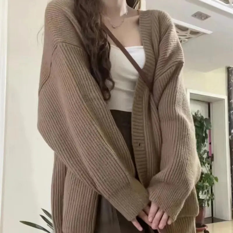 Women's Long Sleeve V-Neck Cardigan Sweater