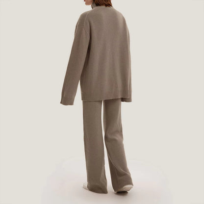 Wool Cashmere Sweater Cardigan Oversize Knitted 3 Piece Women Knit Sweater Set