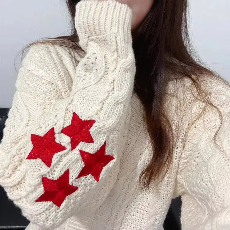 Custom Pattern Cardigan Women Embroidered Sweater Long Sleeve Knitwear