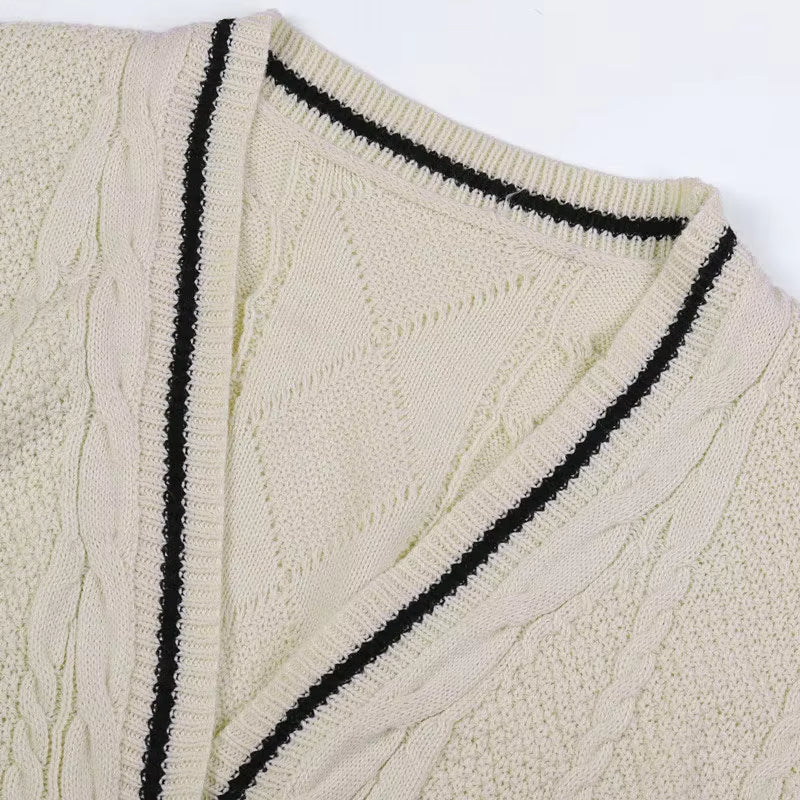 Custom Pattern Cardigan Women Embroidered Sweater Long Sleeve Knitwear