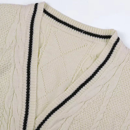 Custom Pattern Cardigan Women Embroidered Sweater Long Sleeve Knitwear
