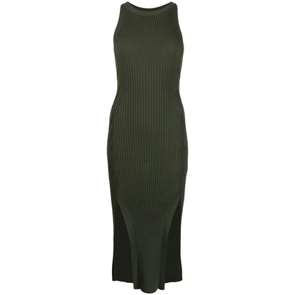 knitwear manufacturers custom sleeveless rib Knit Dress maxi Cotton Knit Dress crew neck summer sweater dress women clothing