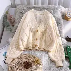 Wholesale Casual Autumn Winter Cardigans For Ladies Loose Lady Knitted Solid Custom Knitwear Chunky Girls Cardigans For Women
