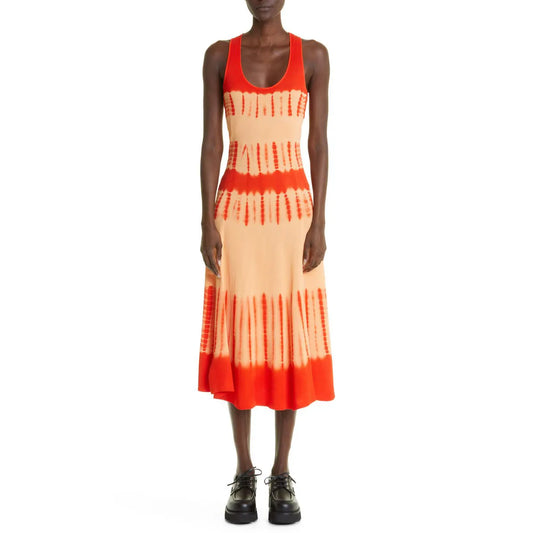 Dress manufacturer custom knit tank top dress sleeveless modest tie dye maxi Sweater Dress women Clothing
