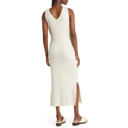 knitwear manufacturer Custom knit sweater dress ladies Tie Waist Rib knitted casual sleeveless dress women sweater dress