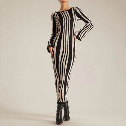 Women Y2K Knit Long Sleeve Sweater Maxi cardigan Korean Dress Ladies Elegant Mid Split Slim Casual Robe Dresses Clothing