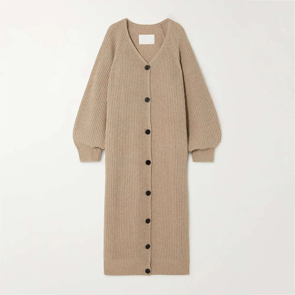Custom woman winter long cardigan femme oversized ribbed knitted wool cardigan ladies sweater for women