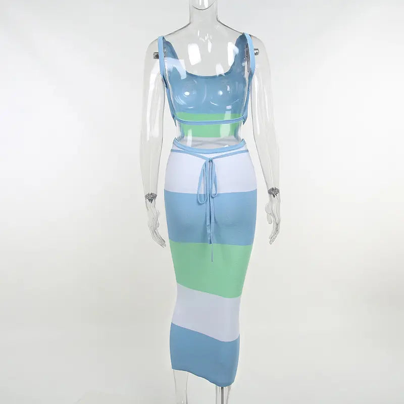 Custom Summer y2k woman dresses Casual Sexy Sling print Knit sweater Dress women clothing