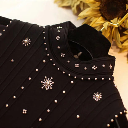 Knitwear manufacturers Custom designer sleeveless knit Beading Bandage halter Mini Black Evening Party knit dress women sweater