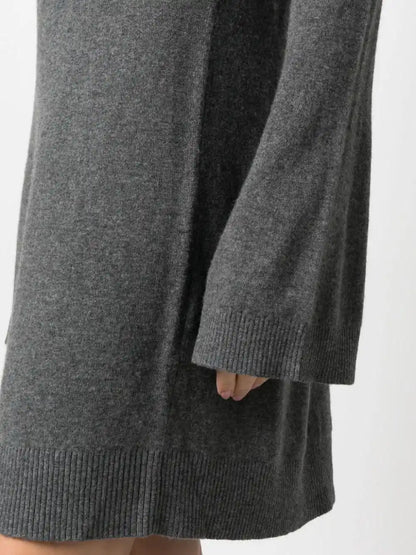 knitwear manufacturers custom dark grey Wool Knit Dress midi Knit Dress fall sweater dress women clothing