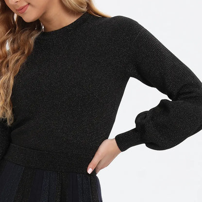 Custom Logo OEM&ODM designer black long maxi sweater dress long sleeve knitted sweater dresses winter women