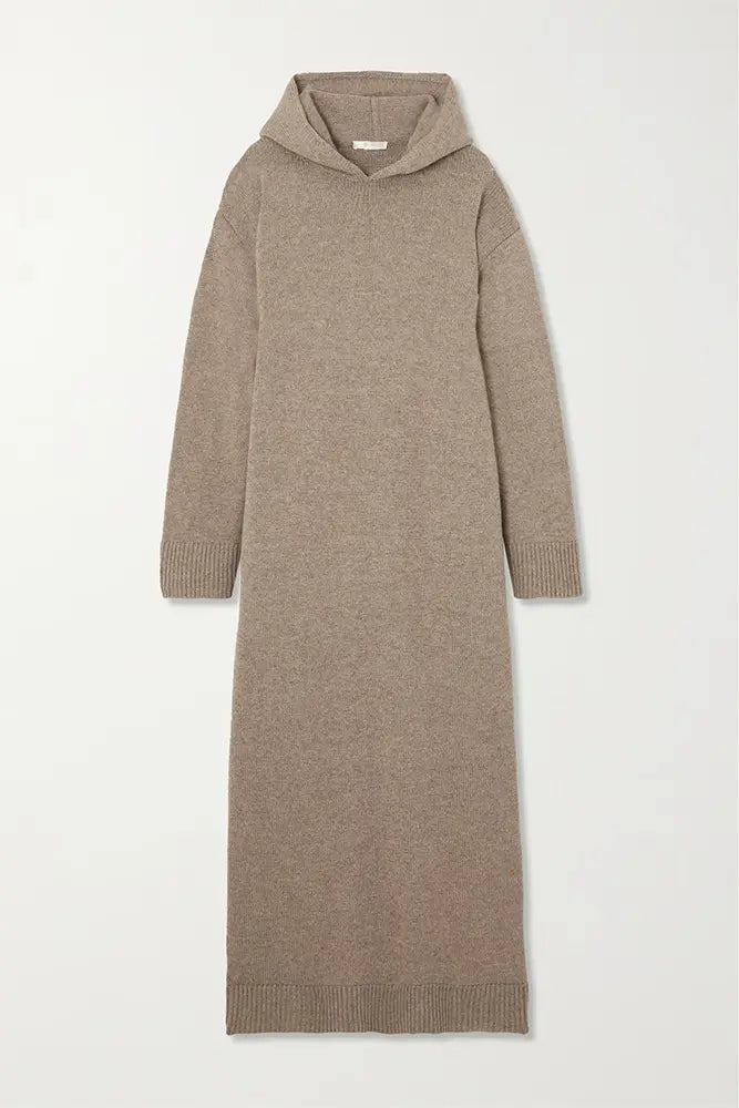 manufacturer wholesale custom hooded oversize loose relaxed fit women casual wool blend cashmere sweater dress for winter