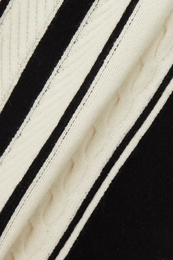Knitwear manufacturer custom contrast color stripe high neck long sleeve split long women maxi casual sweater knit dress