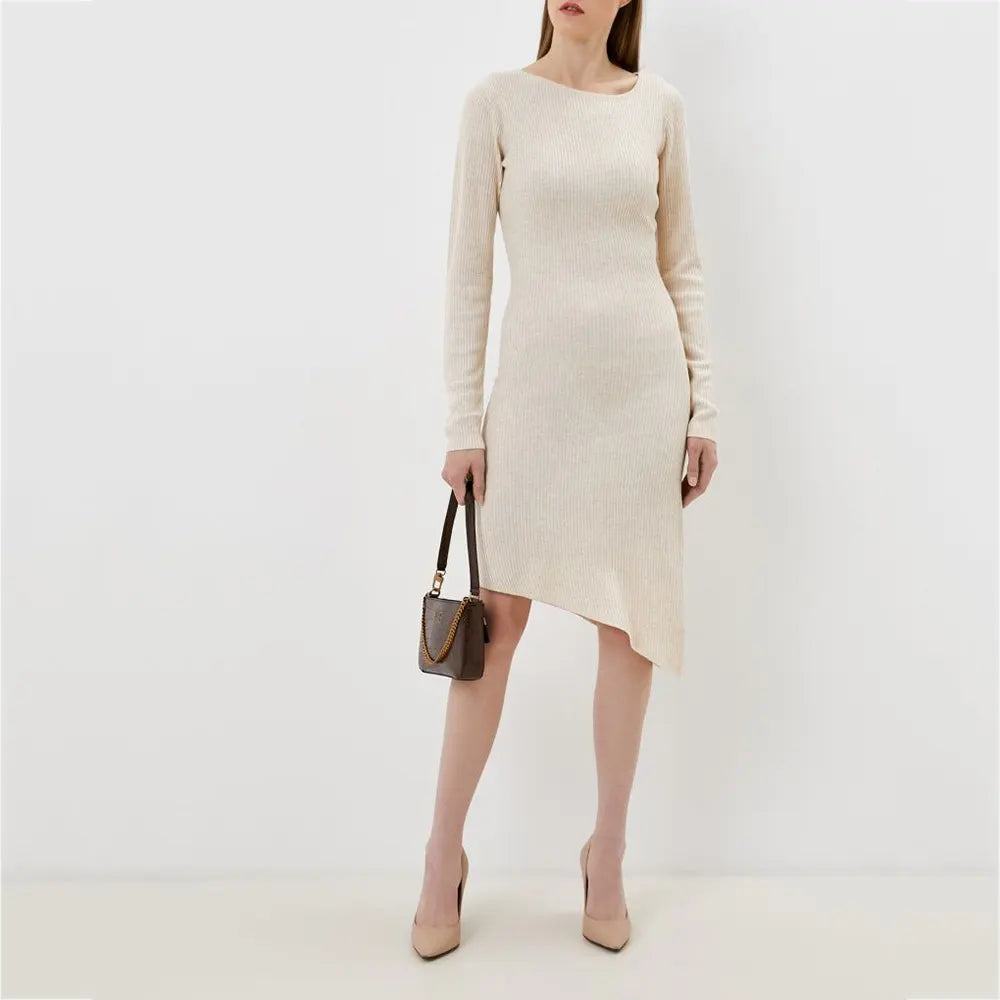 knitwear manufacturer Custom high-end Merino wool knitted mid-length dress casual lady girls knitted sweater dresses for women