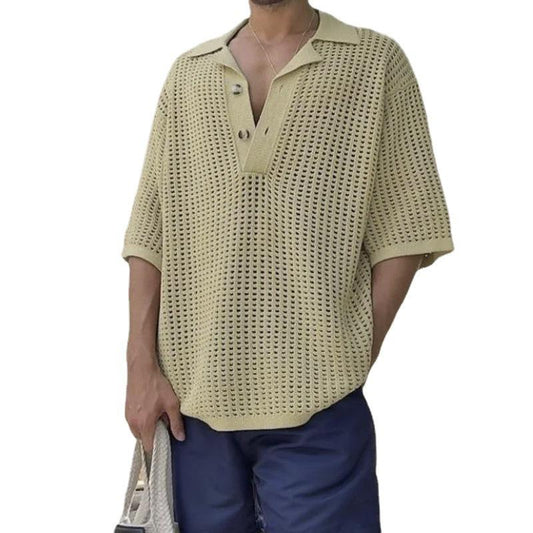 fashion knit sweater men's polo T-shirts cotton Streetwear 2024 custom wholesale clothing knitted sweaters for men