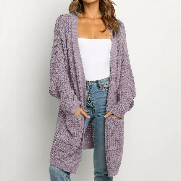 custom wholesale long cardigan sweater for women v neck knit cardigan women overised long cardigan mujer