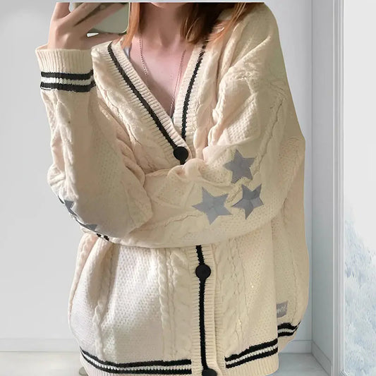 winter clothes custom pattern cardigan women embroidered sweater long sleeve knitwear top knitted woman cardigan sweater coat