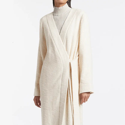 Knitwear Manufacturers Custom women sweater long knit cardigan winter maxi long sleeve robe women kimono cardigan for ladies