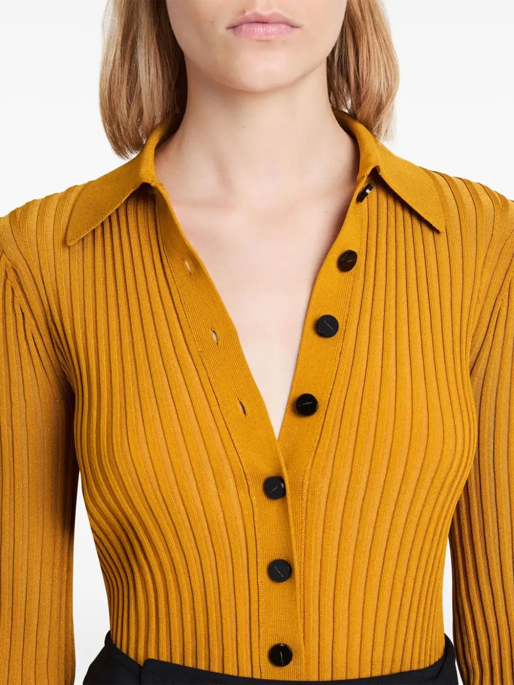 knitwear manufacturer Custom knit sweater slim fit button polo neck long sleeve knitted women cardigan sweater