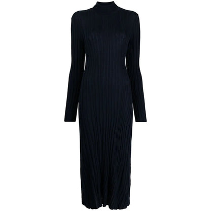 Knitwear Manufacturer Custom Knit Sweater Dress new autumn prom Long Sleeve Maxi Ribbed Knit Sweater Dress Women Clothing