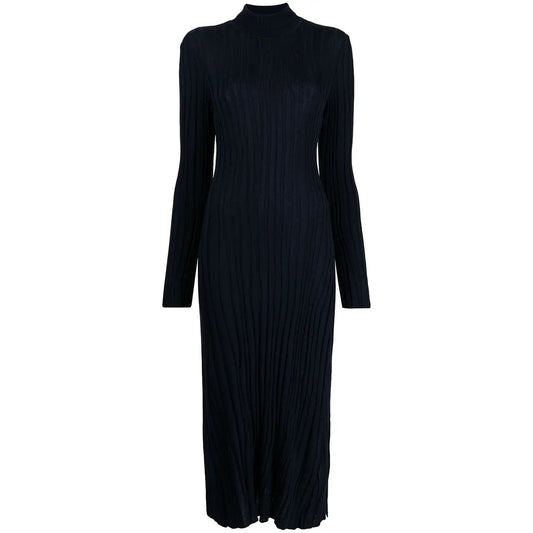 Knitwear Manufacturer Custom Knit Sweater Dress new autumn prom Long Sleeve Maxi Ribbed Knit Sweater Dress Women Clothing
