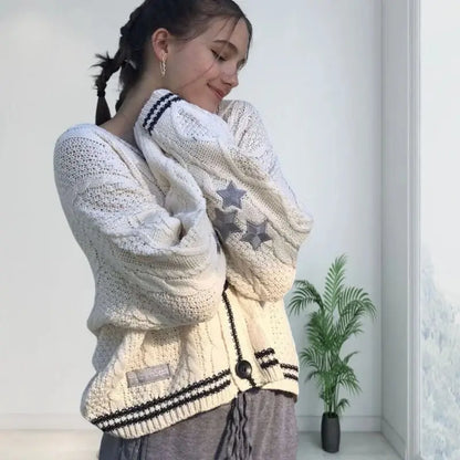 winter clothes custom pattern cardigan women embroidered sweater long sleeve knitwear top knitted woman cardigan sweater coat