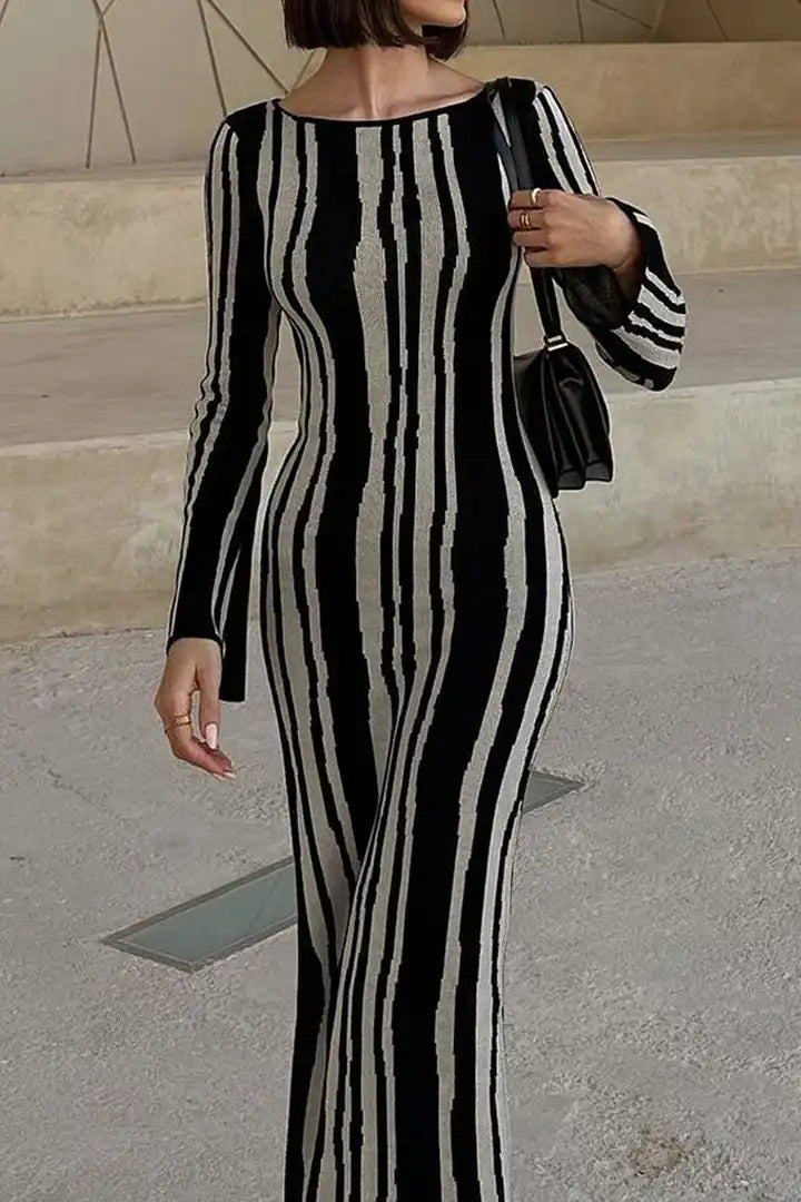 Women Y2K Knit Long Sleeve Sweater Maxi cardigan Korean Dress Ladies Elegant Mid Split Slim Casual Robe Dresses Clothing