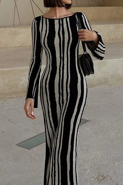 Women Y2K Knit Long Sleeve Sweater Maxi cardigan Korean Dress Ladies Elegant Mid Split Slim Casual Robe Dresses Clothing