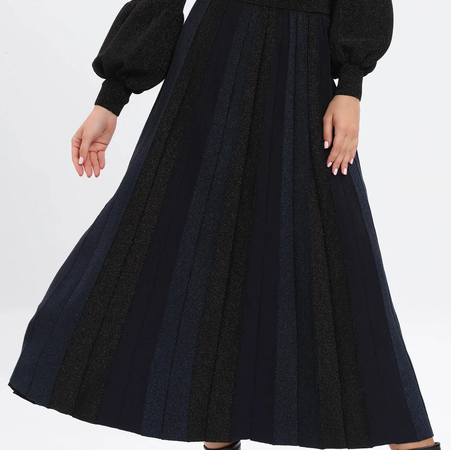 Custom Logo OEM&ODM designer black long maxi sweater dress long sleeve knitted sweater dresses winter women
