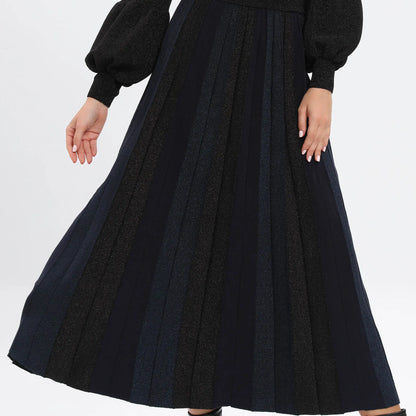 Custom Logo OEM&ODM designer black long maxi sweater dress long sleeve knitted sweater dresses winter women