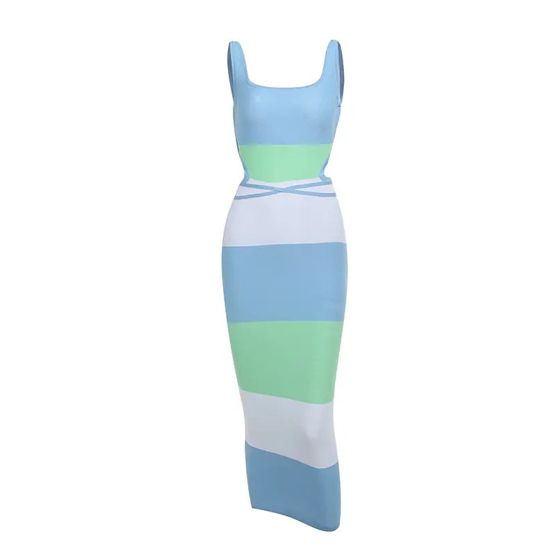 Custom Summer y2k woman dresses Casual Sexy Sling print Knit sweater Dress women clothing