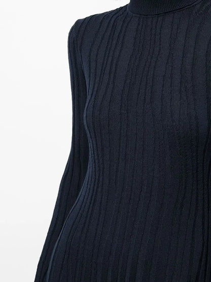 Knitwear Manufacturer Custom Knit Sweater Dress new autumn prom Long Sleeve Maxi Ribbed Knit Sweater Dress Women Clothing