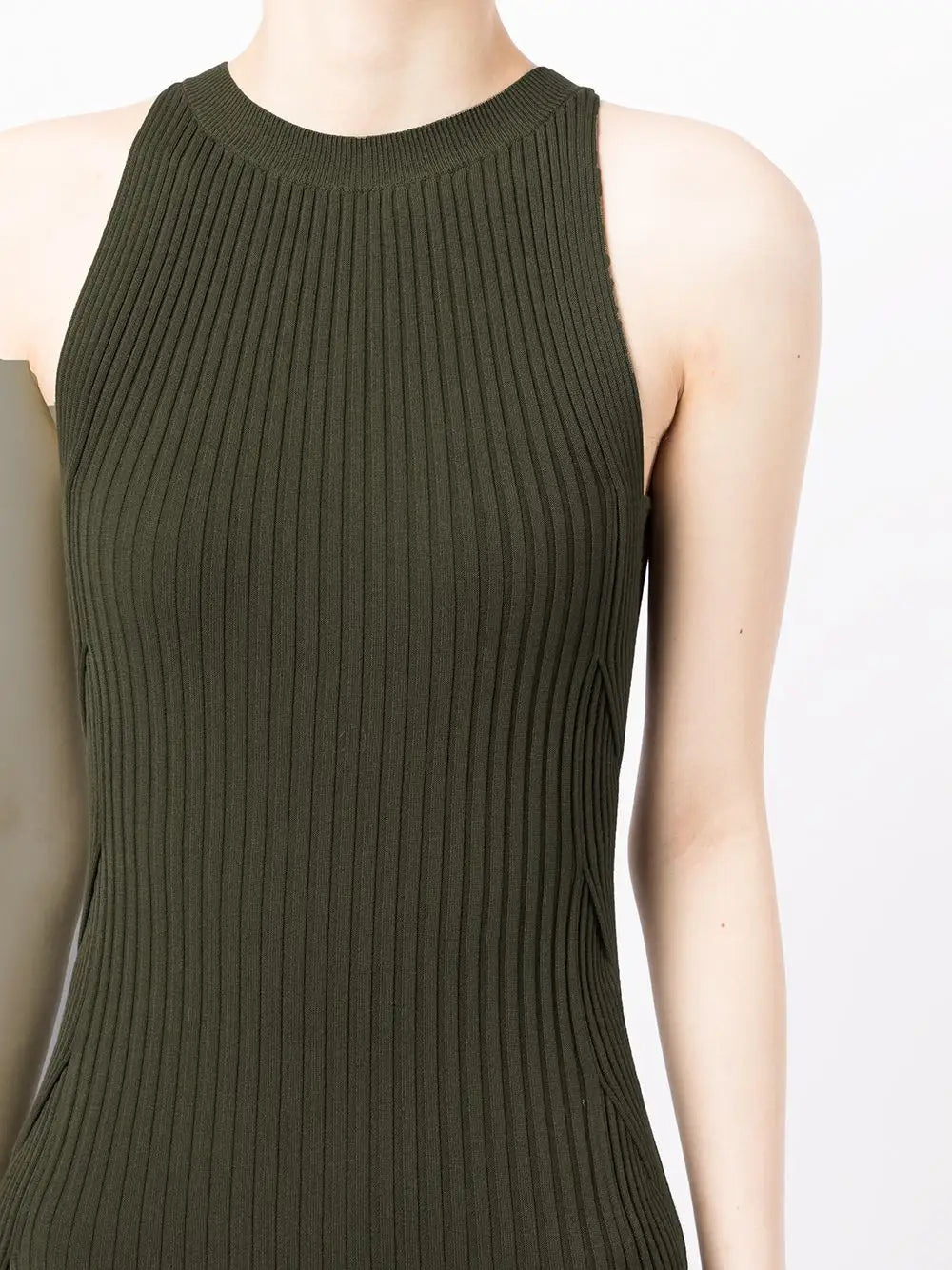 knitwear manufacturers custom sleeveless rib Knit Dress maxi Cotton Knit Dress crew neck summer sweater dress women clothing