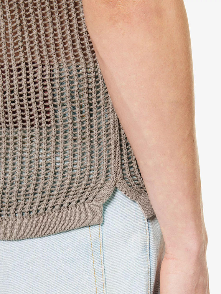 knitwear manufacturer custom OEM ODM open knit sweater men summer sleeveless v neck cotton custom men knitted vest