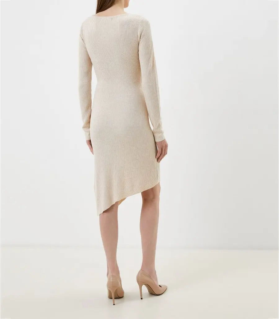 knitwear manufacturer Custom high-end Merino wool knitted mid-length dress casual lady girls knitted sweater dresses for women
