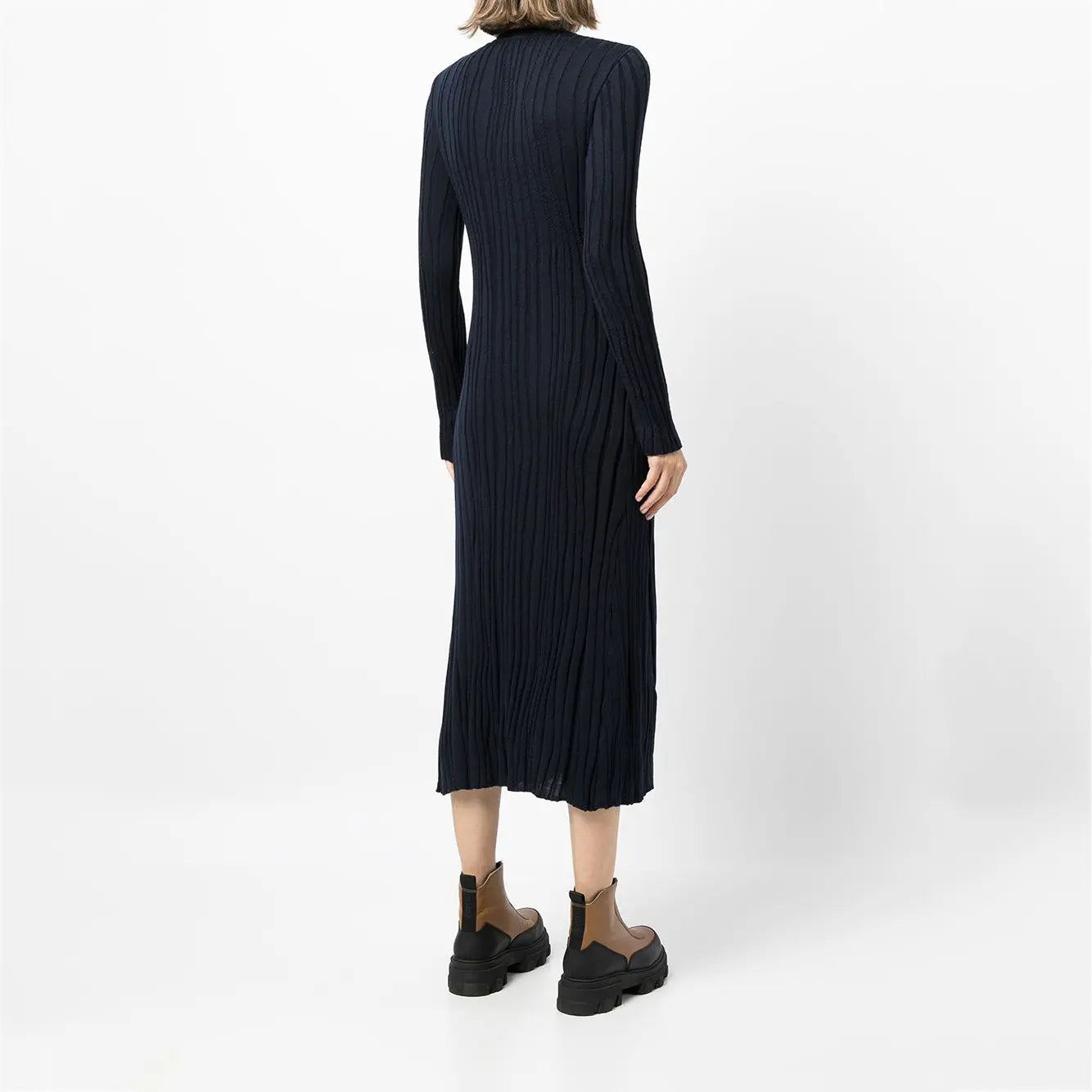 Knitwear Manufacturer Custom Knit Sweater Dress new autumn prom Long Sleeve Maxi Ribbed Knit Sweater Dress Women Clothing