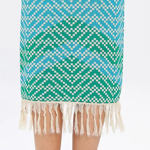 Custom Logo luxury tassel long maxi sweater dress sleeveless fringe knitted sweater women's clothing elegant dress