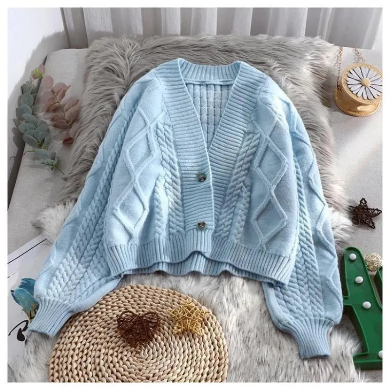 Wholesale Casual Autumn Winter Cardigans For Ladies Loose Lady Knitted Solid Custom Knitwear Chunky Girls Cardigans For Women