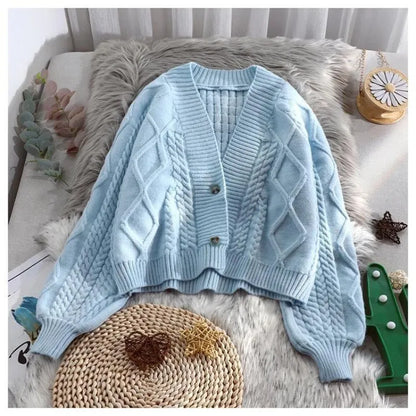 Wholesale Casual Autumn Winter Cardigans For Ladies Loose Lady Knitted Solid Custom Knitwear Chunky Girls Cardigans For Women