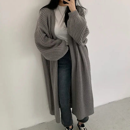 Custom Knitwear Women’s Chunky Knit Oversized Maxi Long Cardigan – Knitted Sweater for Women