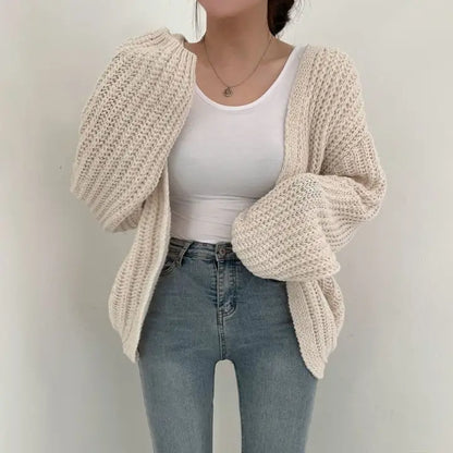 Casual chunky thick Knit Cardigan Sweater oversized V neck Loose Streetwear Coat Women knitwear Vintage Knit Sweater Jacket Y2K