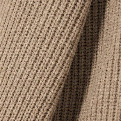 Custom woman winter long cardigan femme oversized ribbed knitted wool cardigan ladies sweater for women