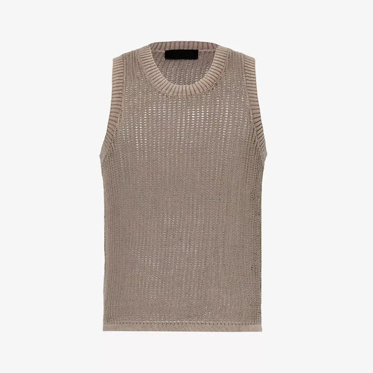 knitwear manufacturer custom OEM ODM open knit sweater men summer sleeveless v neck cotton custom men knitted vest