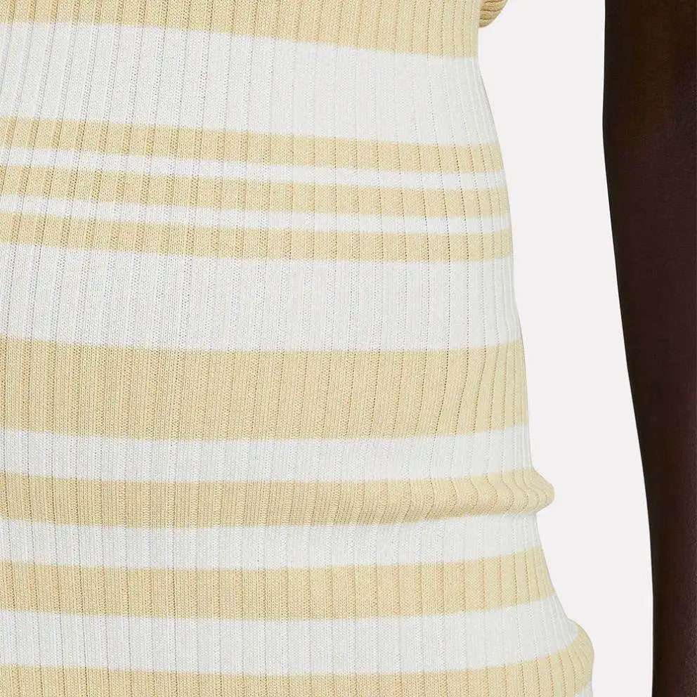 Manufacturer Custom Striped Rib Knit Halter Dress Fashion Lady Summer Girls Casual Womens Dresses Knitting sweater Dresses