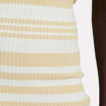 Manufacturer Custom Striped Rib Knit Halter Dress Fashion Lady Summer Girls Casual Womens Dresses Knitting sweater Dresses