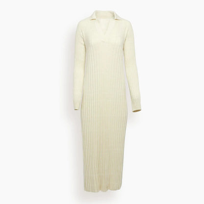 Custom knit sweater dress women polo v neck long sleeve jumper maxi winter women Ribbed knitted sweater dresses plus size