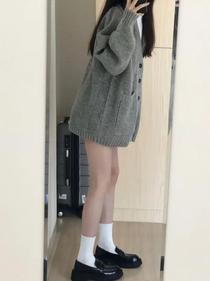 Loose fit knitted design Knit Cardigan Sweater