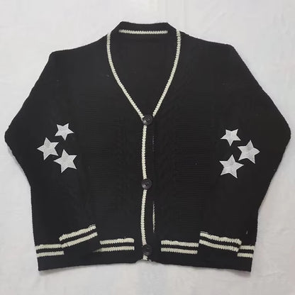 Custom Pattern Cardigan Women Embroidered Sweater Long Sleeve Knitwear